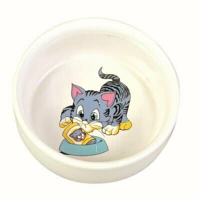 Ceramic Cat Bowl With Motif
